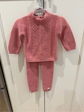 Nicole miller 24m Pink Knit Two-Piece Sweater Set